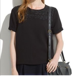 Nwot black Madewell ivy embroidered T-shirt top
